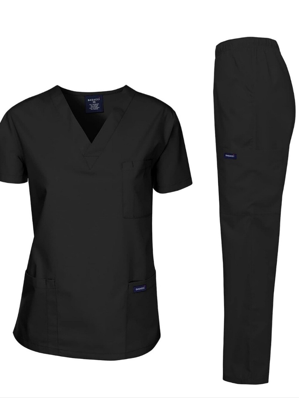 Dagacci Medical Scrub Set Black Size Large New with Tags